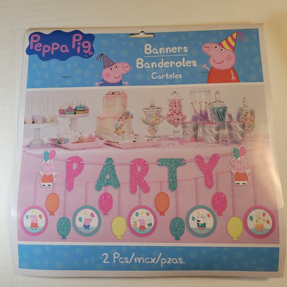 Peppa Pig Party Decor Kit Scene Setters Banner Swirl Hanging Props 31pc Bundle - Picture 11 of 16